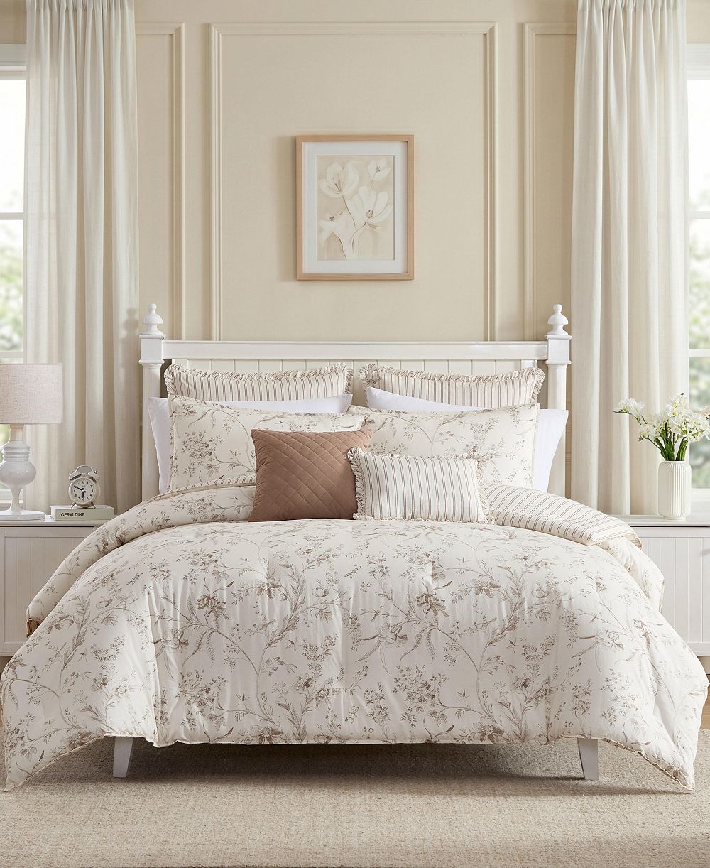 Комплект из 7 предметов стеганого одеяла Laura Ashley Branch Toile Cotton, Full/Queen