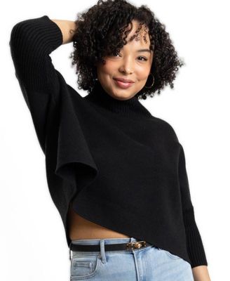 Caldwell Collection Women's Jordan Turtleneck Cropped 3/4-Length Sleeves Sweater
