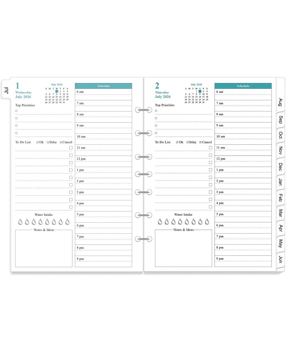 DANRONG Planner Refills For A5 Binder Daily Monthly Prioritized To Do List Appointment Schedule Notes