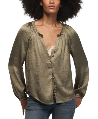 Lucky Brand Women's Long-Sleeve Raglan Peasant Top