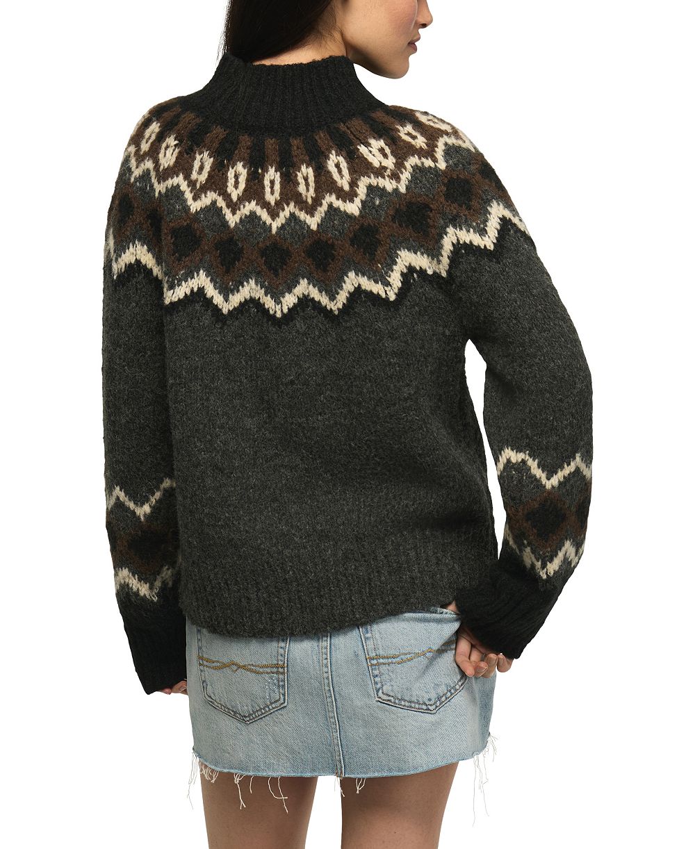 Lucky Brand Women's Fair Isle Mock Neck Long-Sleeve Sweater