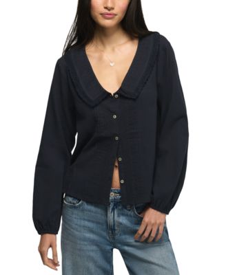 Lucky Brand Women's Long-Sleeve Peter Pan Collar Blouse