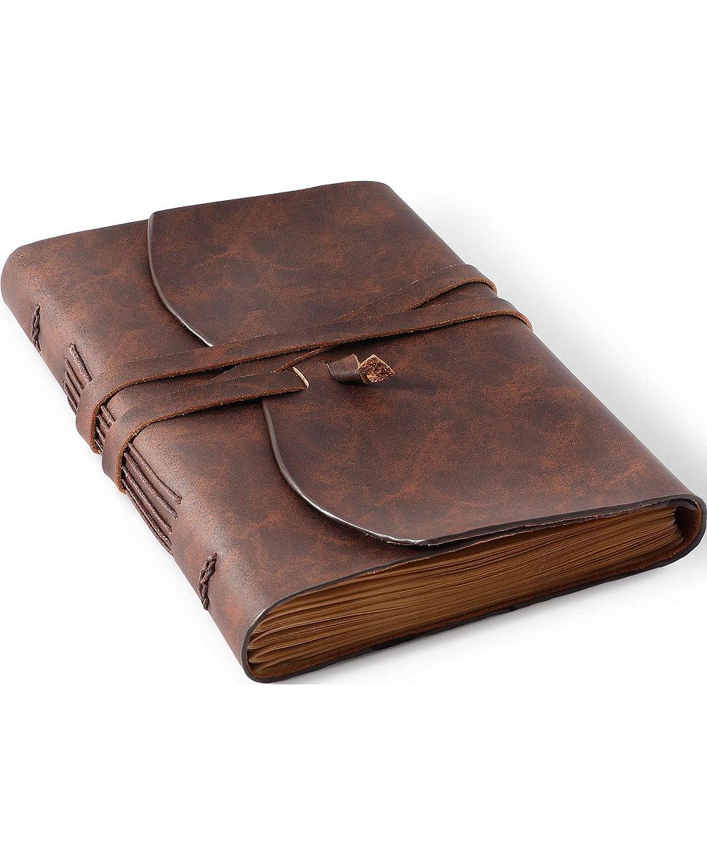DANRONG Genuine Leather Journal Lined Paper Flat Lay Writing Notebook For Travel Work Gift
