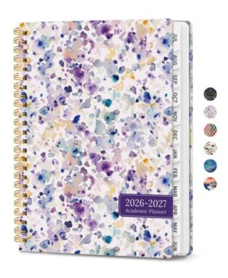 DANRONG Academic Planner Weekly Monthly Calendar Spiral Bound With Tabs Pockets For Students Teachers Professionals