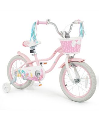 SUGIFT 16 Inch Mermaid Kids Bike with Training Wheels, 110 lbs Capacity, Ages 4-7