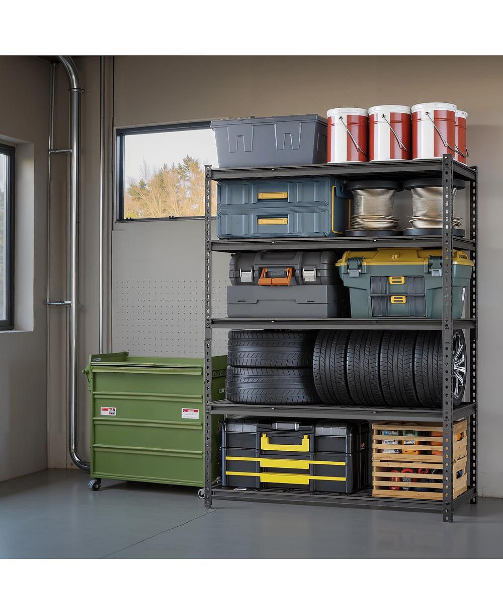 SongmicsHome 5-Tier Storage Shelves, Heavy-Duty Garage Shelving Unit, 24 x 48 x 72 Inches