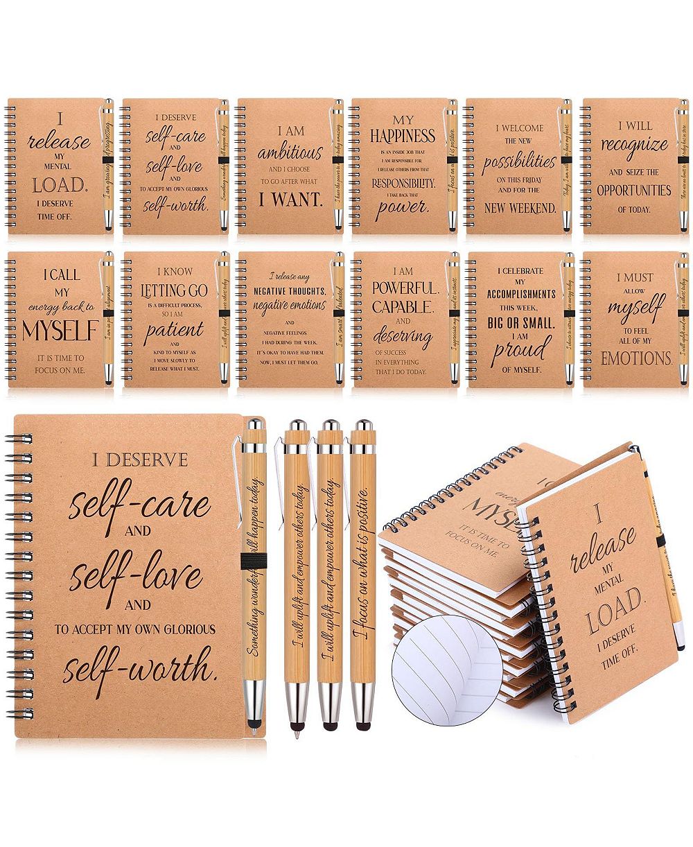 DANRONG Bulk Positive Affirmation Spiral Notebooks With Pens Daily Motivational Journals For Gifts