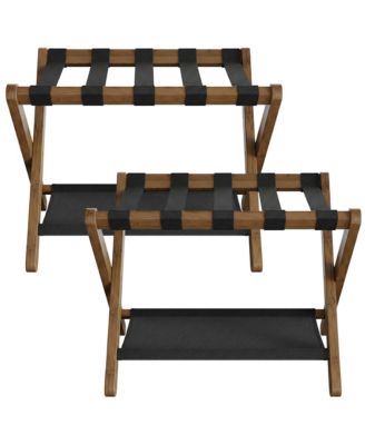 SongmicsHome складная стойка для багажа с полкой для хранения, прочная подставка для чемоданов, для гостевой комнаты, отеля или спальни