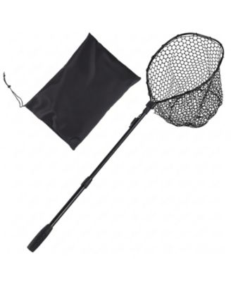 SUGIFT Foldable Fishing Landing Net with Telescopic 6063 Aluminum Handle and Silicone Mesh Bag