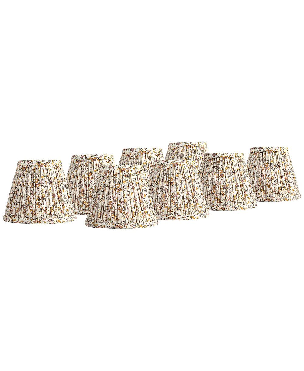 Springcrest комплект из 8 сменных абажуров для люстры Candelabra с клипсой, золотисто-желтый цветочный принт, верх 3 1/2 дюйма, низ 6 дюймов, высота 5 дюймов, наклон 5 дюймов