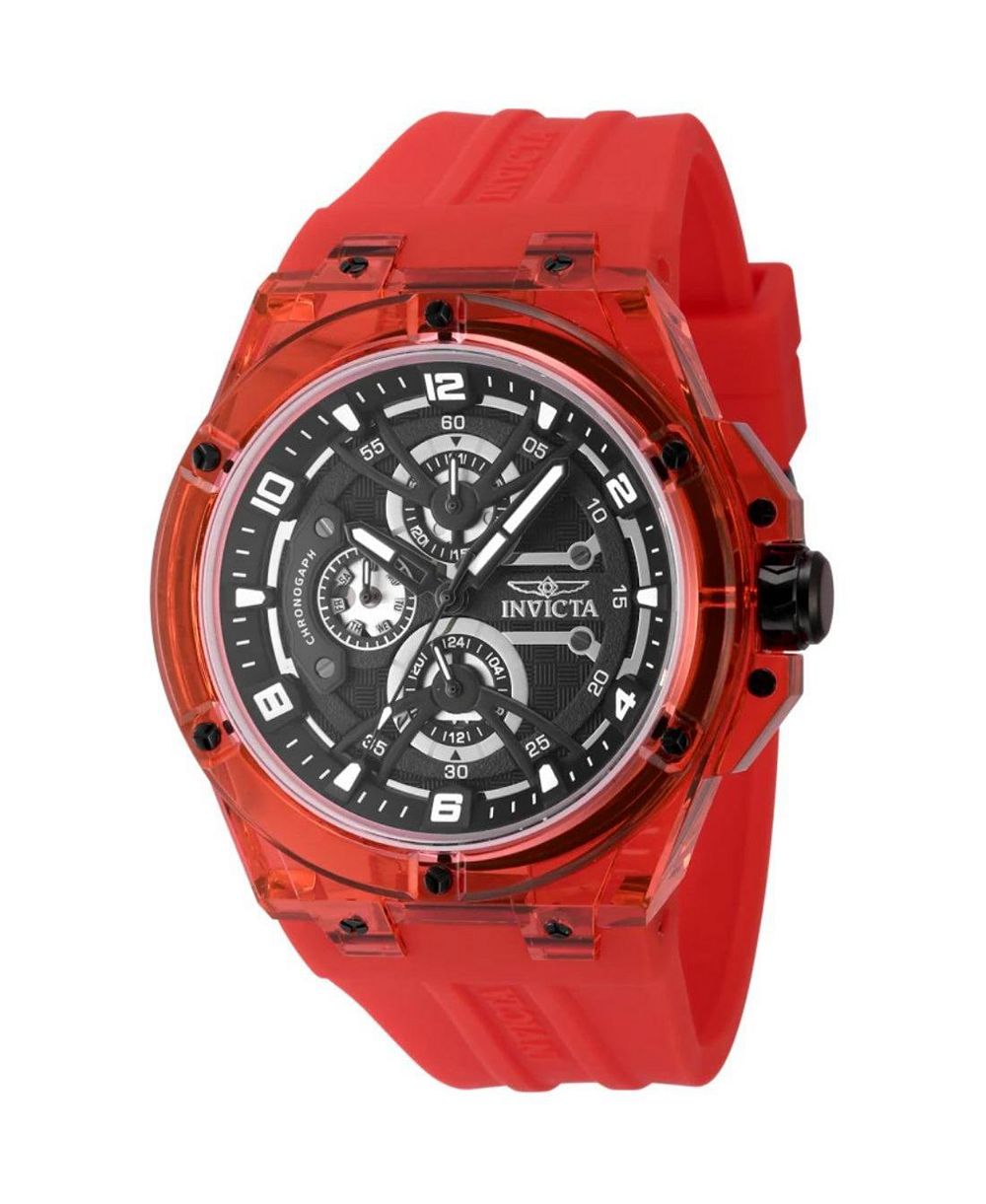 Invicta Men's Quartz Racing Red Rubber Watch, 46mm