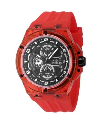 Invicta Men's Quartz Racing Red Rubber Watch, 46mm