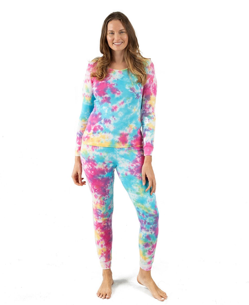 Leveret Women's Matching Family Two Piece Cotton Long Sleeve Tie Dye Pajamas