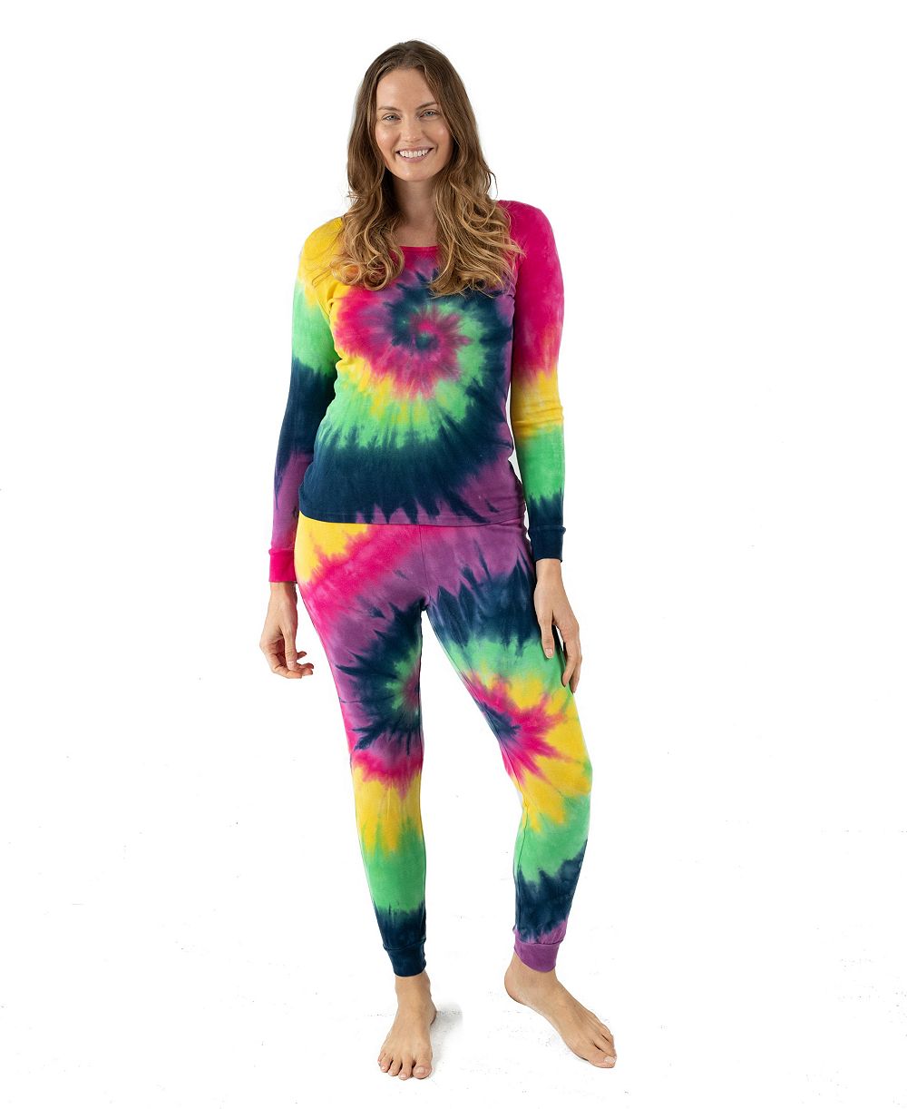 Leveret Women's Matching Family Two Piece Cotton Long Sleeve Tie Dye Pajamas