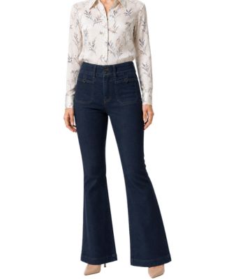 Indigo Poppy женские джинсы bootcut с высокой талией и утягивающим эффектом