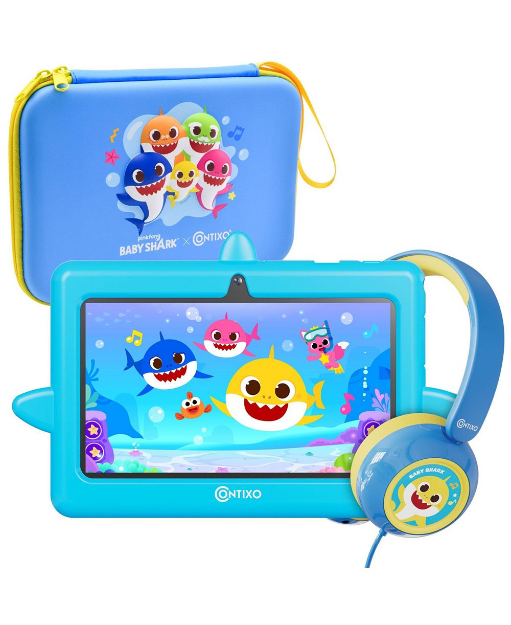 Contixo детский планшет Pinkfong Baby Shark 7 дюймов в комплекте с 32 ГБ и 8 обучающими приложениями