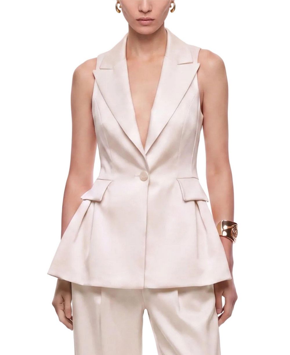 NOCTURNE Women's Single Button Peak Lapel Vest