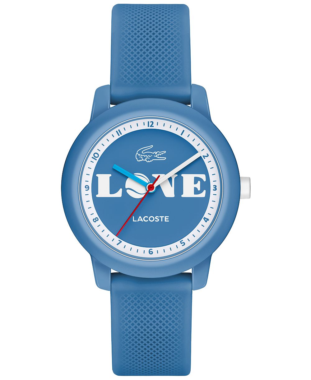 Детские аналоговые часы Lacoste 12.12 с синим силиконовым ремешком, 33 мм