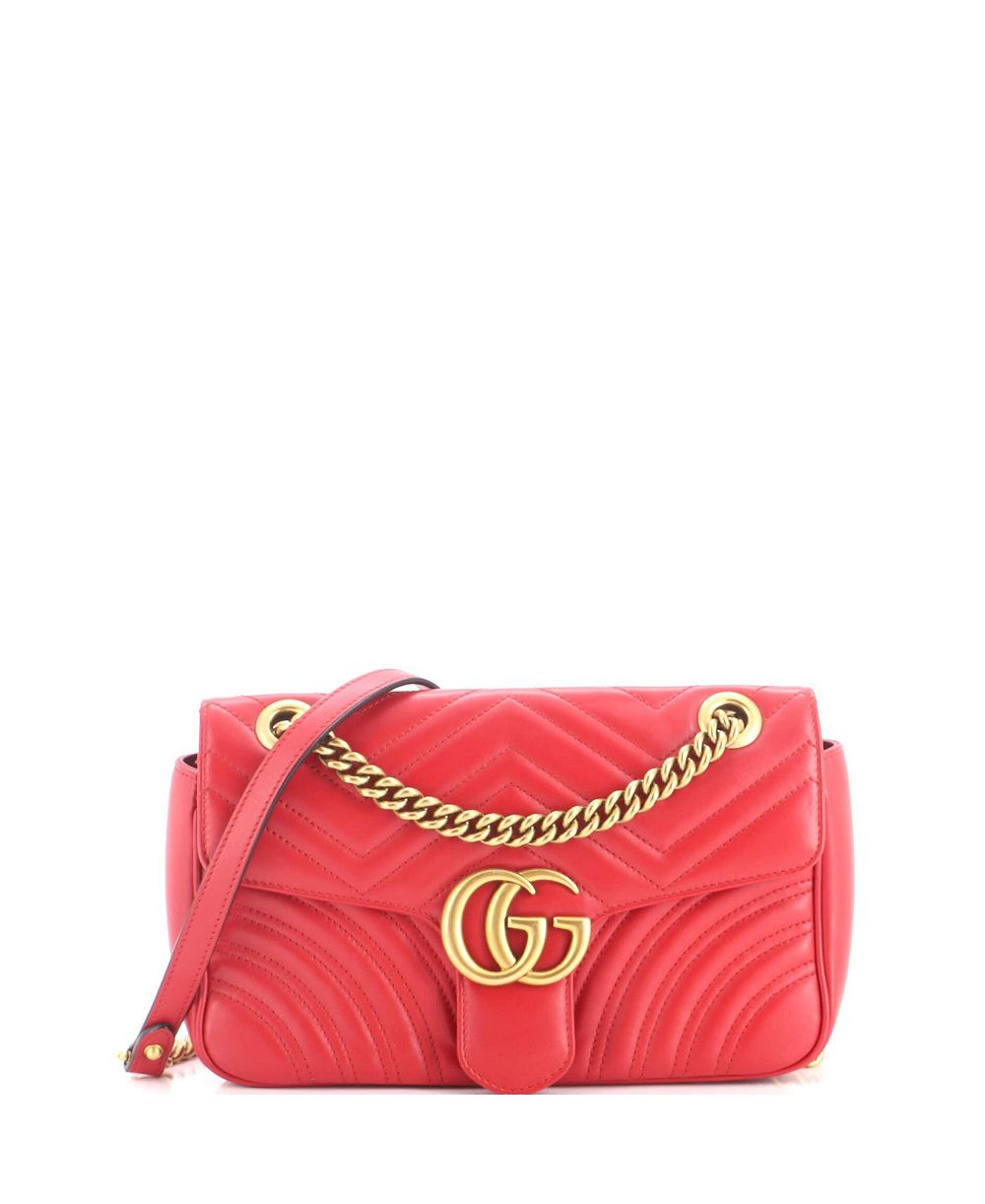 Б/у сумка Gucci Small GG Marmont с клапаном из мателассированной кожи