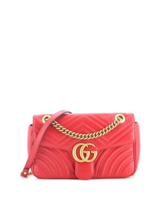 Б/у сумка Gucci Small GG Marmont с клапаном из мателассированной кожи