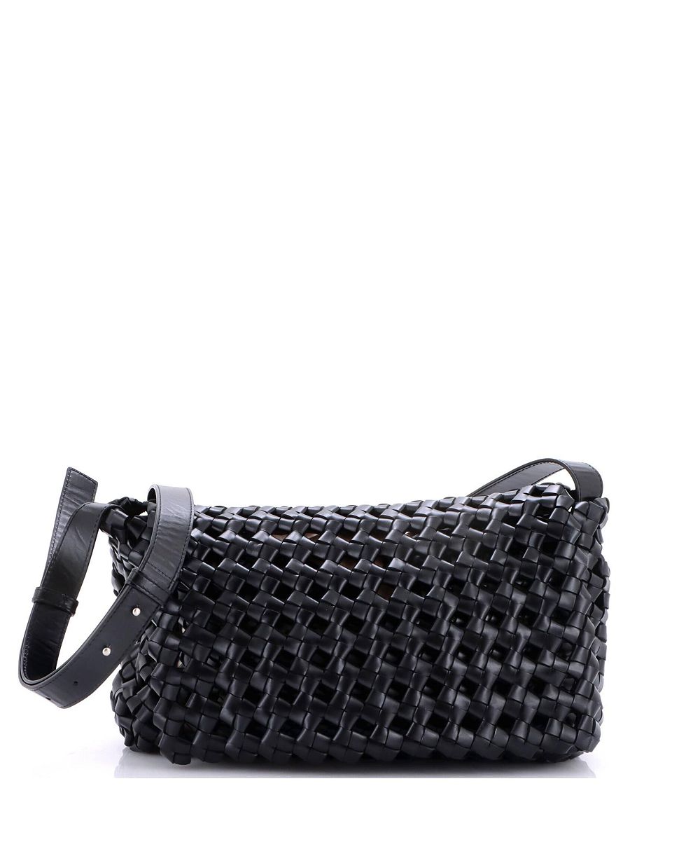 Pre-Owned Bottega Veneta Window Flap Bag Knotted Intrecciato Leather