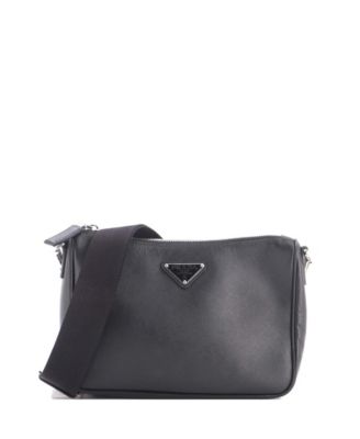 Pre-Owned Prada Small Re-Edition Zip Messenger Bag Saffiano Leather