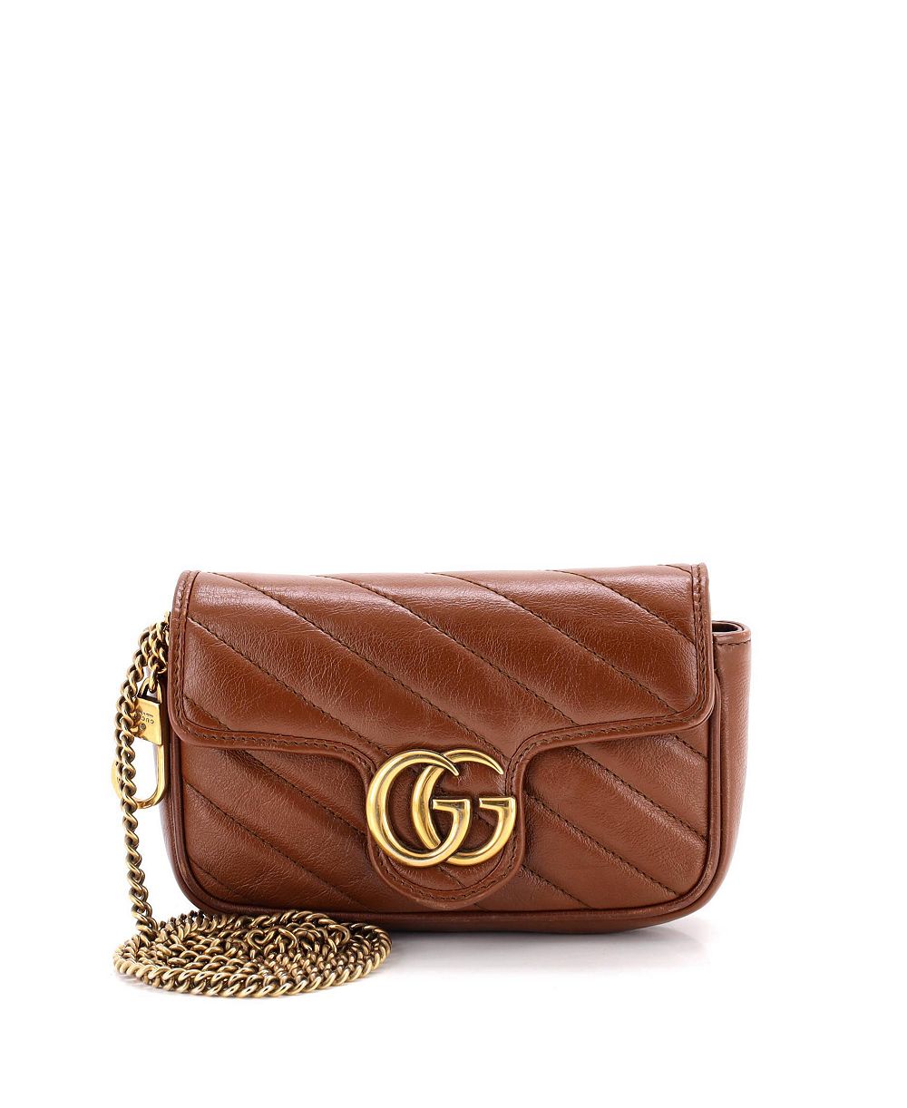 Pre-Owned Gucci маленькая сумка-кроссбоди Super Mini GG Marmont из стеганой кожи