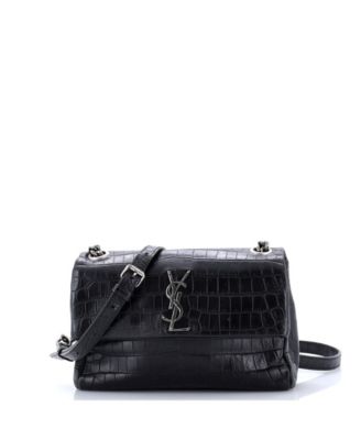 Pre-Owned Saint Laurent Small West Hollywood Shoulder Bag Embossed Leather