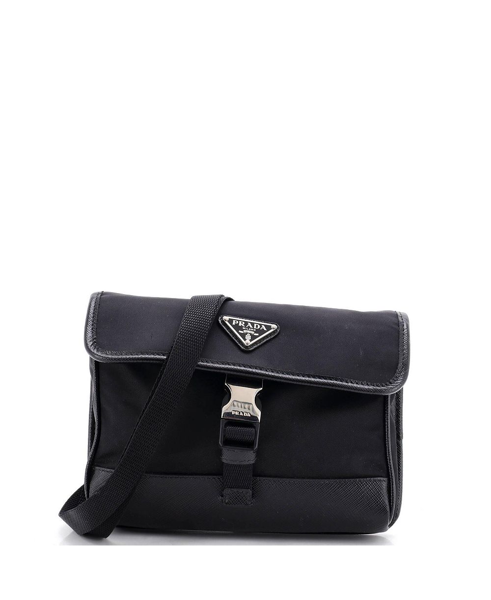 Pre-Owned Prada маленькая сумка-кроссбоди Re-Nylon и кожа с пряжкой