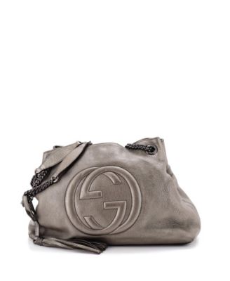 Б/у средняя кожаная сумка через плечо Gucci Soho с цепным ремешком