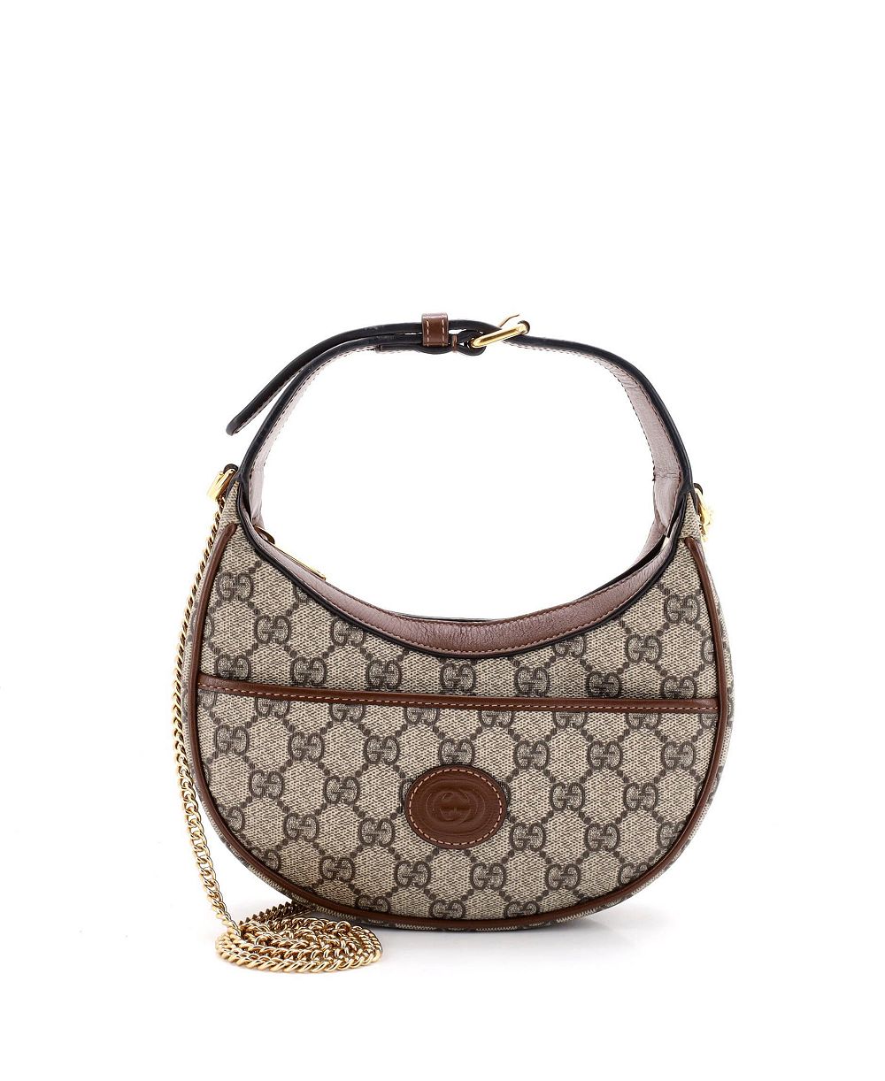 Pre-Owned Gucci маленькая сумка-хобо в форме полумесяца с патчем Interlocking G