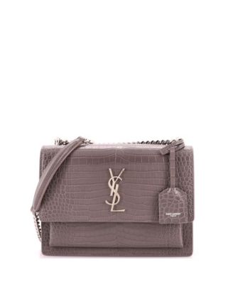 Pre-Owned Saint Laurent Sunset Medium Embossed-Leather Chain-Strap Crossbody Bag