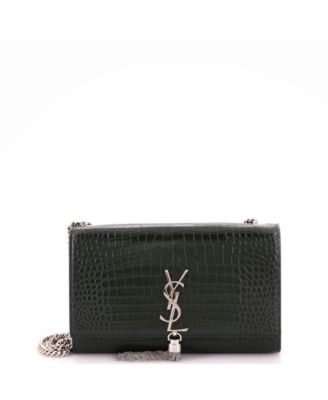Б/у сумка Saint Laurent Kate через плечо из кожи с кисточкой и цепочкой, 9.5"Ш x 6"В x 2"Г