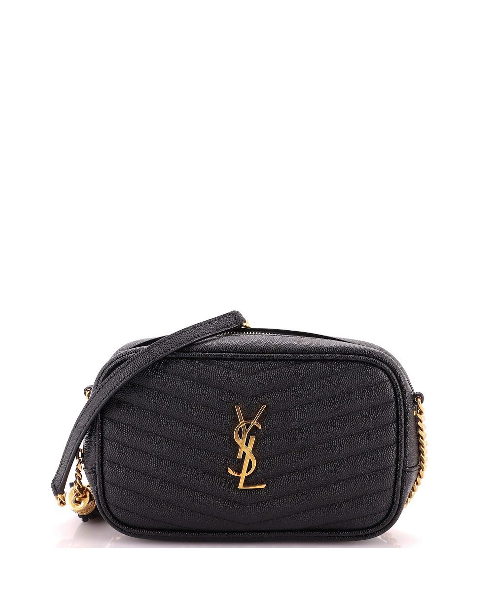 Pre-Owned Saint Laurent Mini Lou Matelasse-Chevron Crossbody Camera Bag