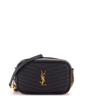 Б/у кожаная сумка-камера Saint Laurent Mini Lou Matelasse-Chevron с кроссбоди