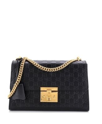 Б/у средняя сумка через плечо Gucci Medium Padlock из кожи Guccissima