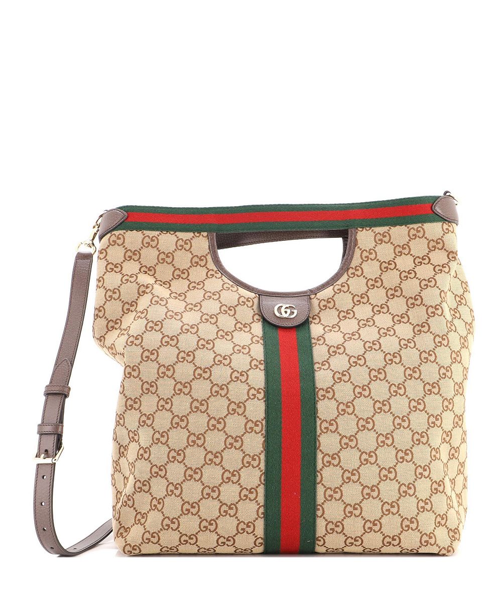 Pre-Owned Gucci большая сумка-тоут GG Canvas, совместимая с ноутбуком, трансформер Giglio