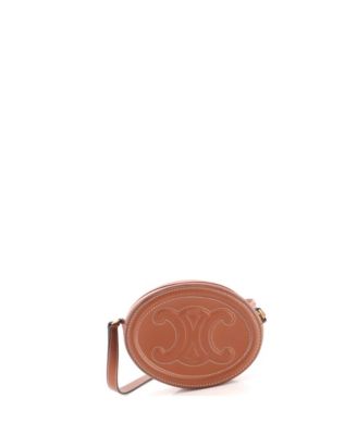 Сумка Pre-Owned Celine Mini Triomphe Oval Crossbody Bag из кожи