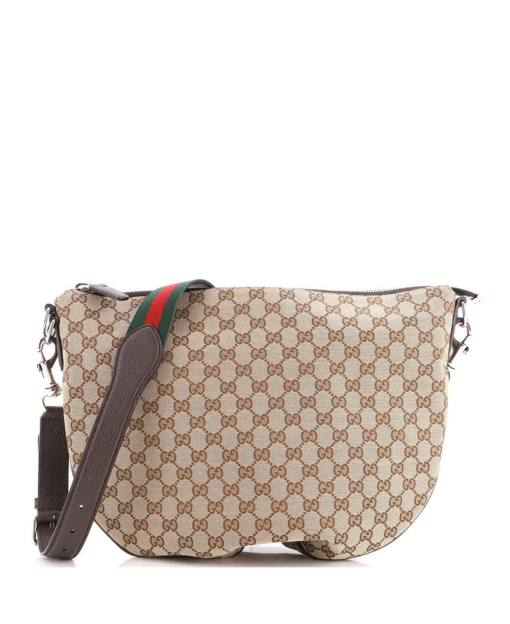 Pre-Owned Gucci Medium B Messenger Bag GG Canvas