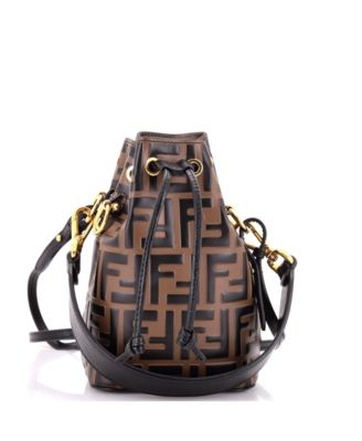 Pre-Owned Fendi Mon Tresor Mini Zucca Embossed Leather Bucket Bag