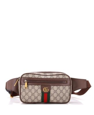 Б/у средняя поясная сумка Gucci Ophidia из лакированной ткани GG с регулируемым ремешком