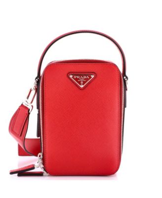 Б/у Prada Vertical Small Saffiano Leather Brique Сумка-кроссбоди кожа