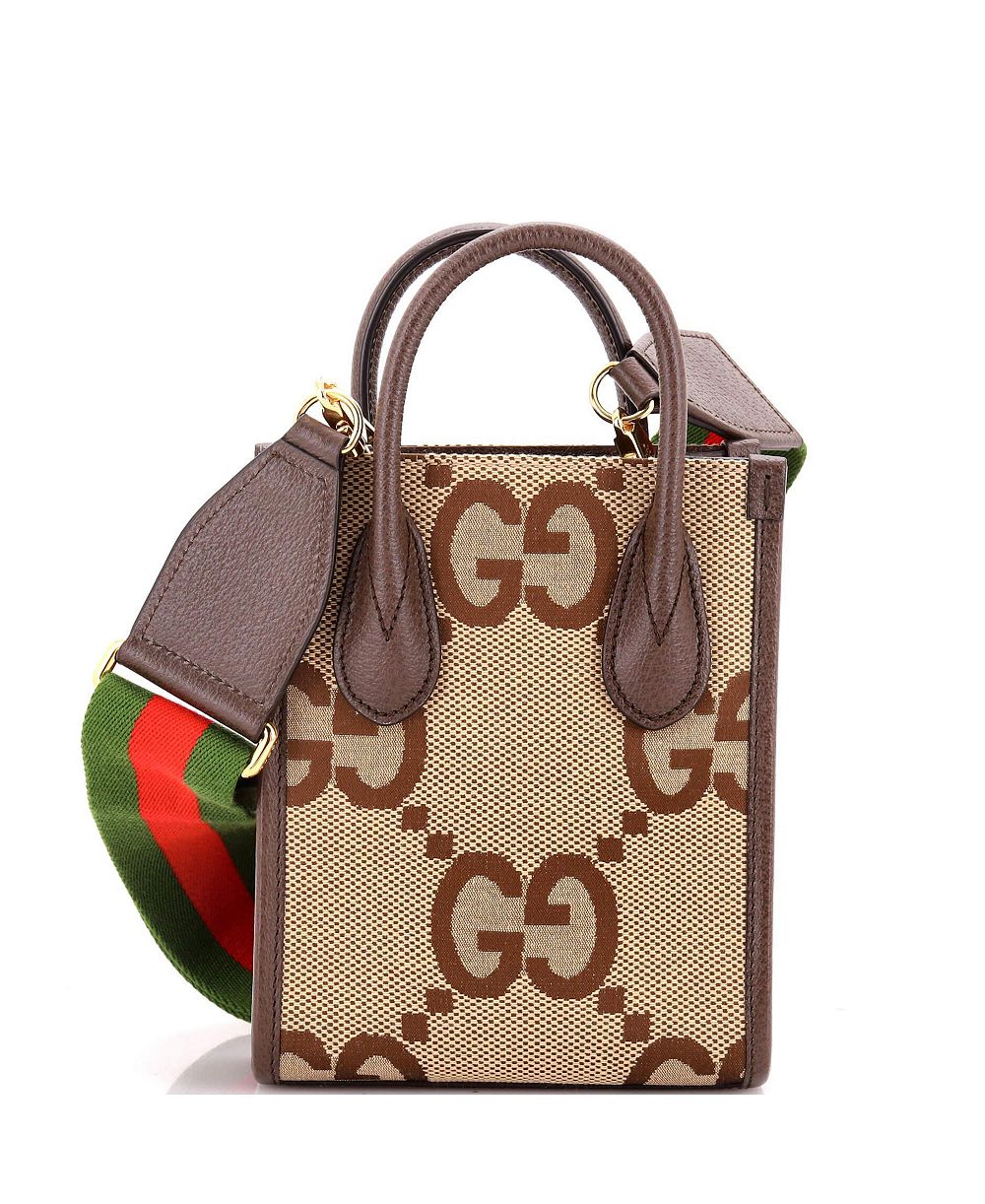 Pre-Owned Gucci мини-сумка-тоут вертикальная Jumbo GG Canvas