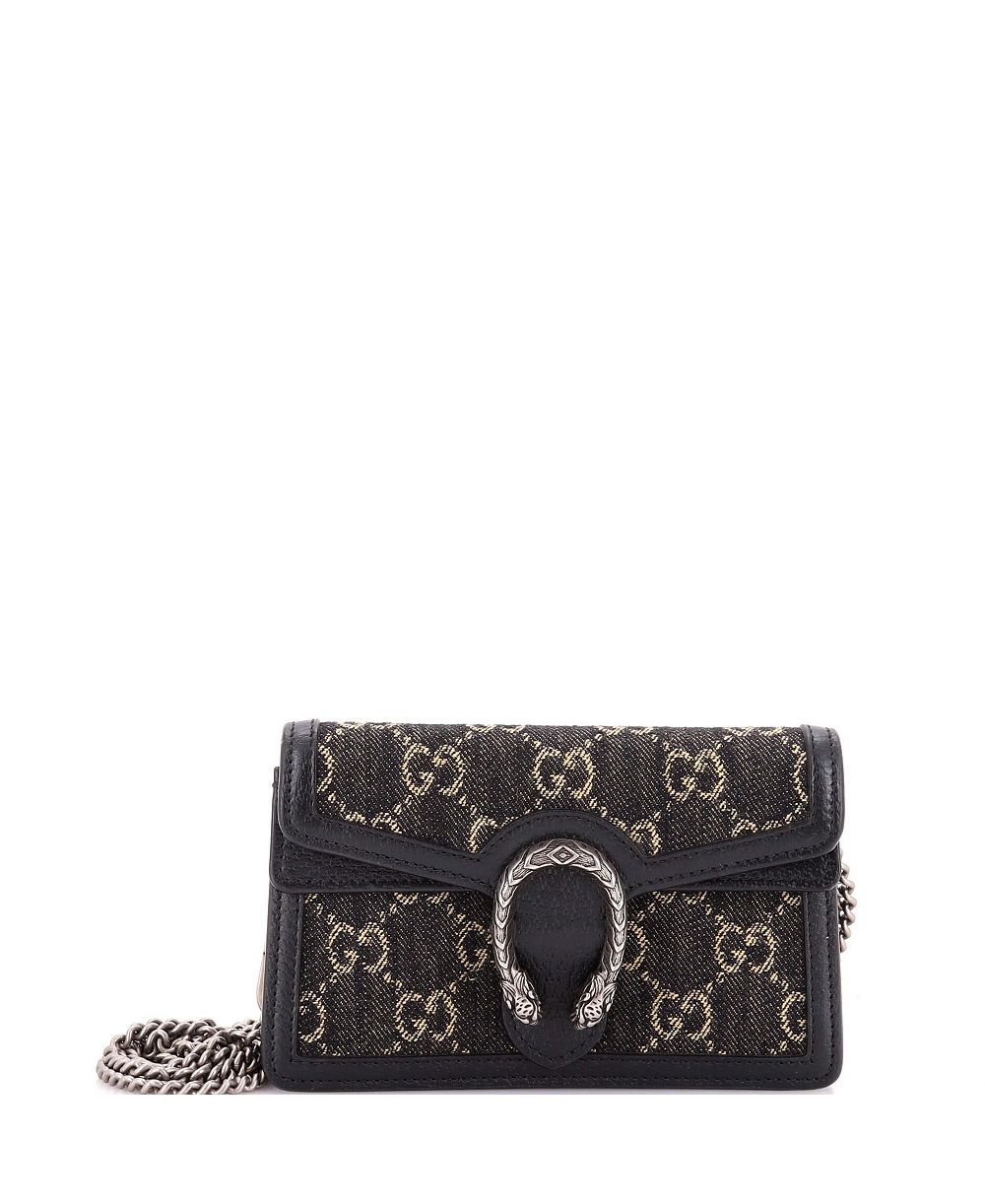 Pre-Owned Gucci Super Mini Denim Crossbody Dionysus Bag