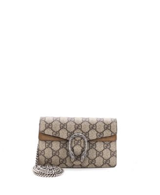 супер мини-сумка dionysus из лакированной ткани gg с узором от gucci (pre-owned)
