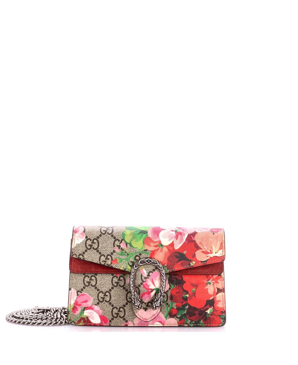 Pre-Owned Guchi сумка-кроссбоди Super Mini Dionysus Blooms из лакированной ткани GG с цветочным принтом