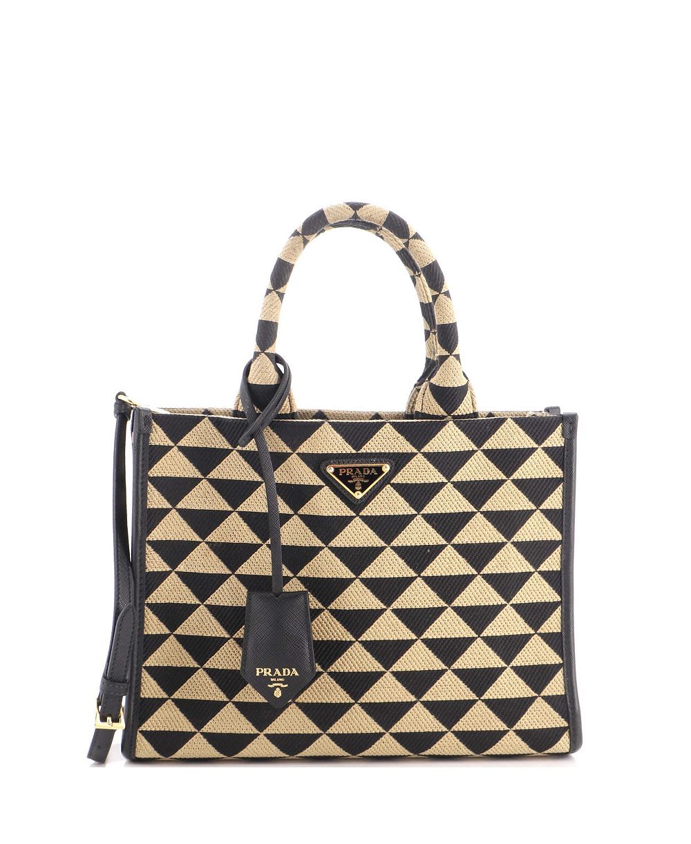 Pre-Owned Prada Symbole Маленькая сумка-шоппер из жаккардовой ткани