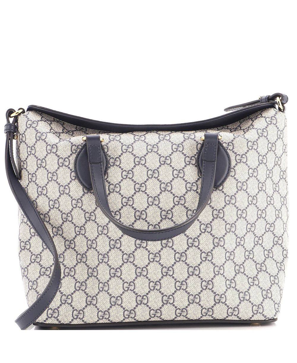 Pre-Owned Gucci сумка-тоут среднего размера из лакированной ткани с кожаной отделкой и фирменным логотипом