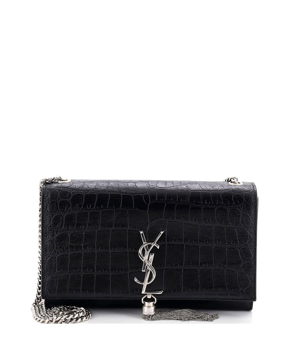 Pre-Owned Saint Laurent средняя сумка через плечо с кисточкой Classic Monogram из тисненой кожи