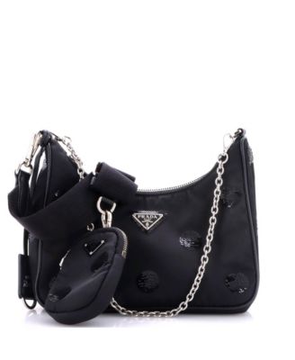 Pre-Owned Prada маленькая сумка через плечо Re-Edition 2005 с пайетками